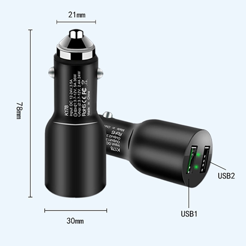 Dual Ports Warp Auto Ladung Kompatibel mit Dash Auto Ladegerät 5 V/6A Für Oneplus 7 Pro Oneplus 6 t/6/5 T/3