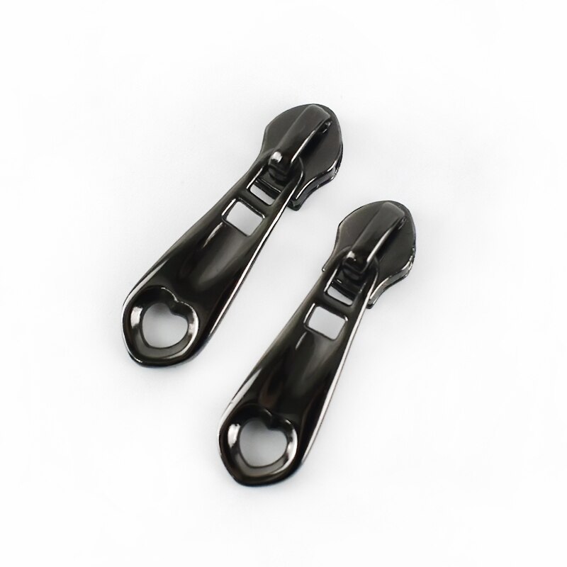 20 stk meetee hjerte glidelås glidere for 3# 5#  nylon glidelås klær lommebok lomme glidelås hode bag zip reparasjonssett gjør-det-selv tilbehør: No3- gunblack