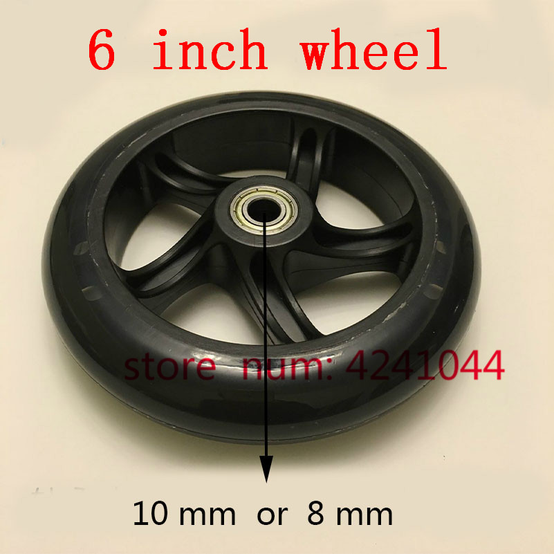 6 inch wheels 145 mm polyurethane silent skateboard wheels for small pull car luggage cart shopping cart 6'' caster wheels
