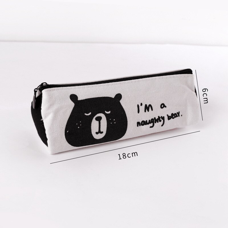 Large Capacity Canvas Pencil Cases Cute Kawaii Bear Pencil Box Big Pen Case For Girls Korean Stationery Office School Supplies: 7