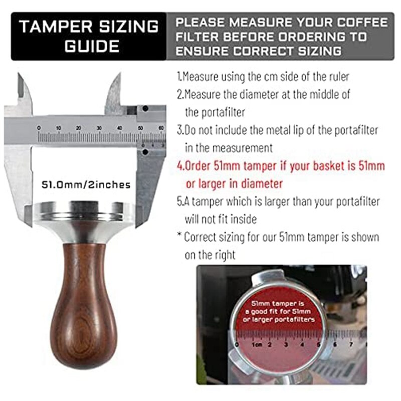 Coffee Tamper Espresso Press with Tamper Mat Handle for Coffee Grounds Barista Espresso Machines Accessory