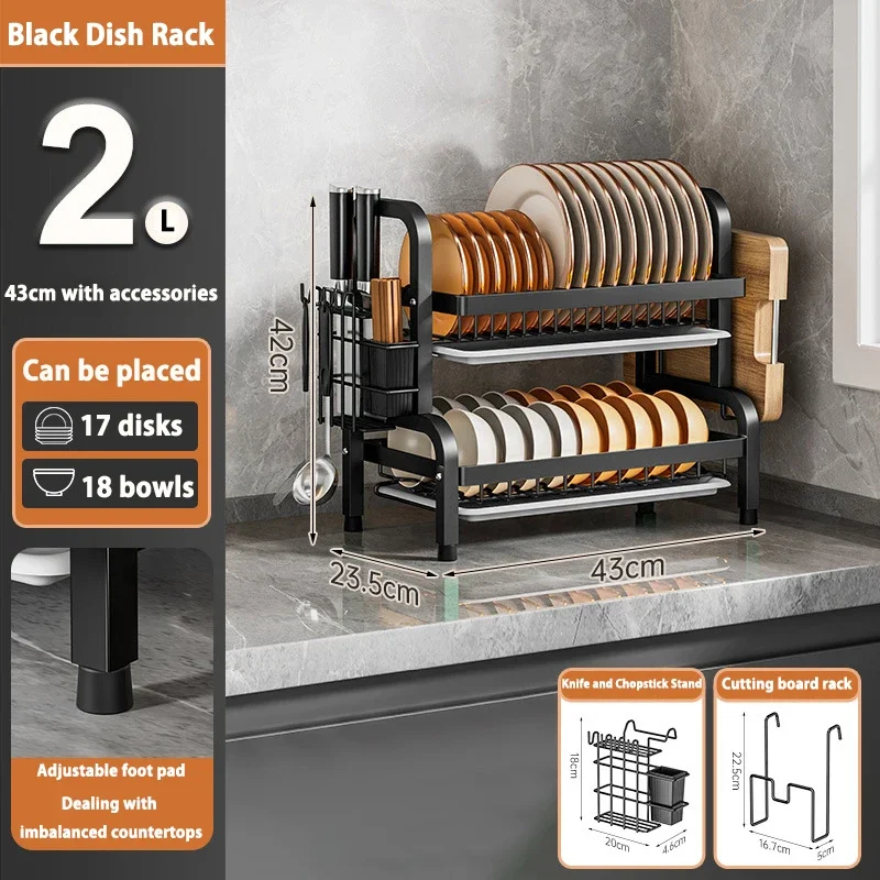 Küche Gericht Gestell Multifunktionale Lagerung Ablauf Gestelle Tragbare Geschirr Organizer Multi Schicht Haushalt Schreibtisch Lagerung Regal: Licht Grau