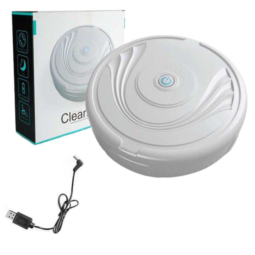 Rechargeable Automatic Cleaning Robot Smart Sweeping Robot Vacuum Floor Dirt Dust Hair Cleaner Home Sweeping Machine Sweeper: Type D white