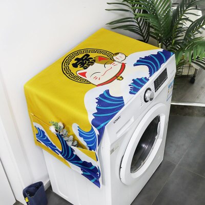 Japanse Stijl Lucky Cat Eenvoudige Wasmachine Deksel Waterdicht Koelkast Deksel Magnetron Stof Doek Handdoek Cover: 11