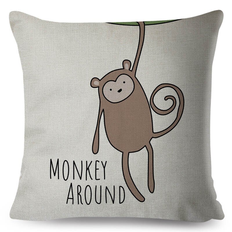 Nordique zèbre hippopotame girafe Lion Crocodile taie d'oreiller décor Animal housse de coussin pour canapé taie d'oreiller taies d'oreiller 45x45cm: H09