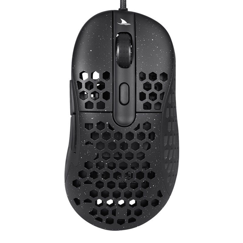 N1 Gaming Mouse Wired Computer Mouse 6400 DPI Optical Sensor Lightweight Honeycomb Shell Weave Cable Starry: Black