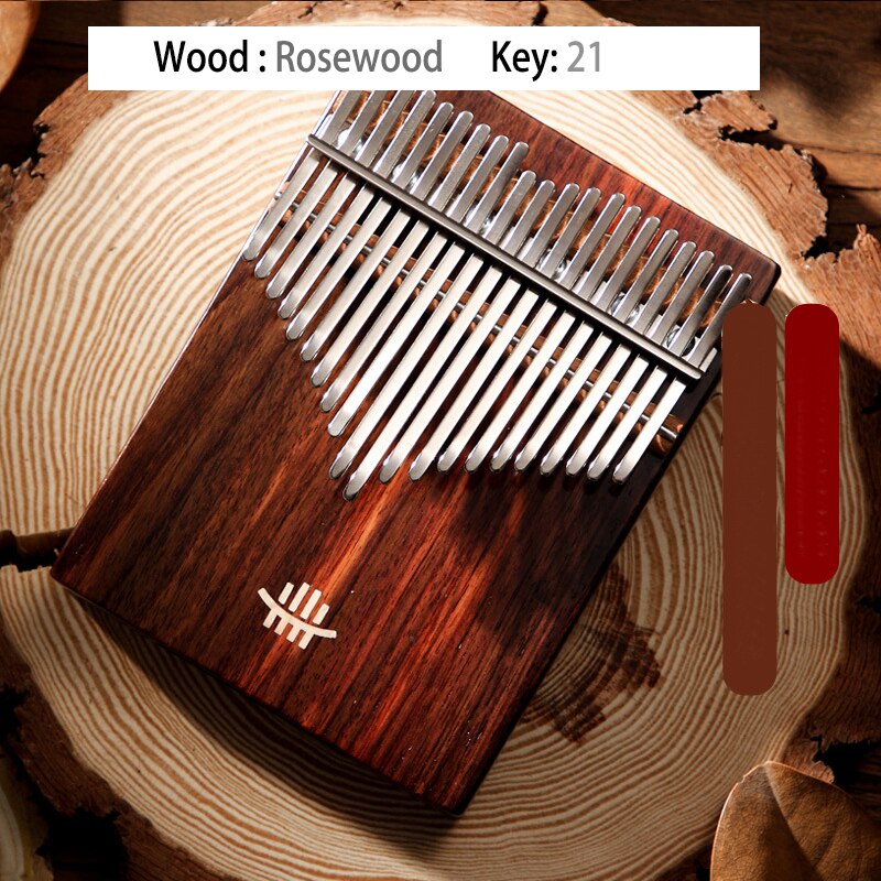 17 21 Key Kalimba Wooden Figure Keyboard Thumb Piano Musical Instruments Chamfer Calimba Mini Kalimbas Accessories: 21 keys Rosewood