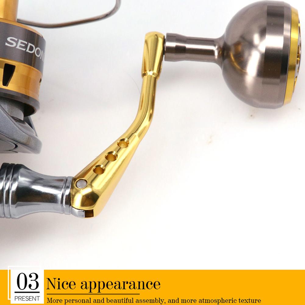 DEUKIO Fishing Reels Rocker Arm Spinning Reel Handle Stainless Steel Metal Handle Anti-slip NASCI SAHARA SEDONA