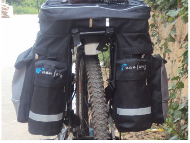 68L MTB Bicycle Carrier Bag Rear Rack 600D Nylon Waterproof Bike Trunk Bag Luggage Pannier Back Seat Cycling Bycicle Bag X118D