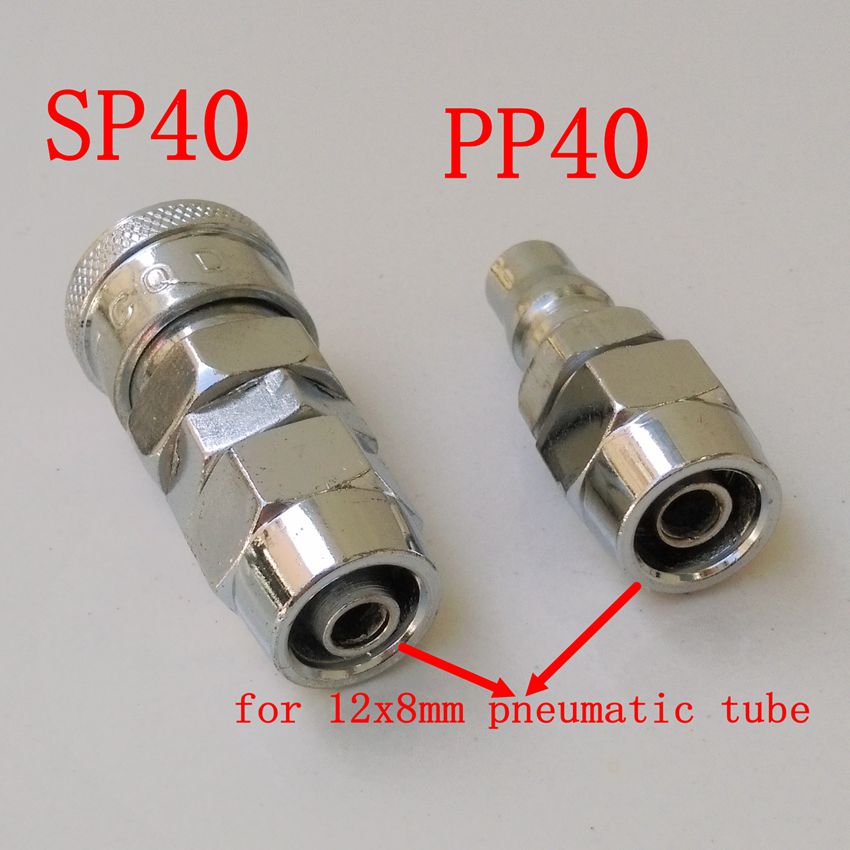 2 set/lot Pneumatic Air Quick Connecting Coupler SP40+PP40