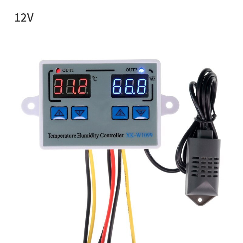 Digital Thermostat Humidistat Egg Incubator Temperature Humidity Controller Regulator Thermometer Hygrometer XK-W1099 Dual: 12V XK-W1099