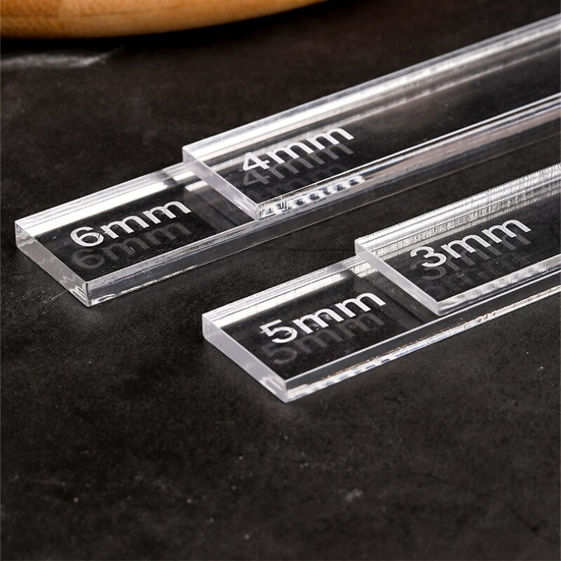 2Pcs Acrylic Biscuit Cake Rolling Tool Balance Ruler Fondant Icing Biscuit Thickness Ruler Biscuit Smoother Baking Accessories