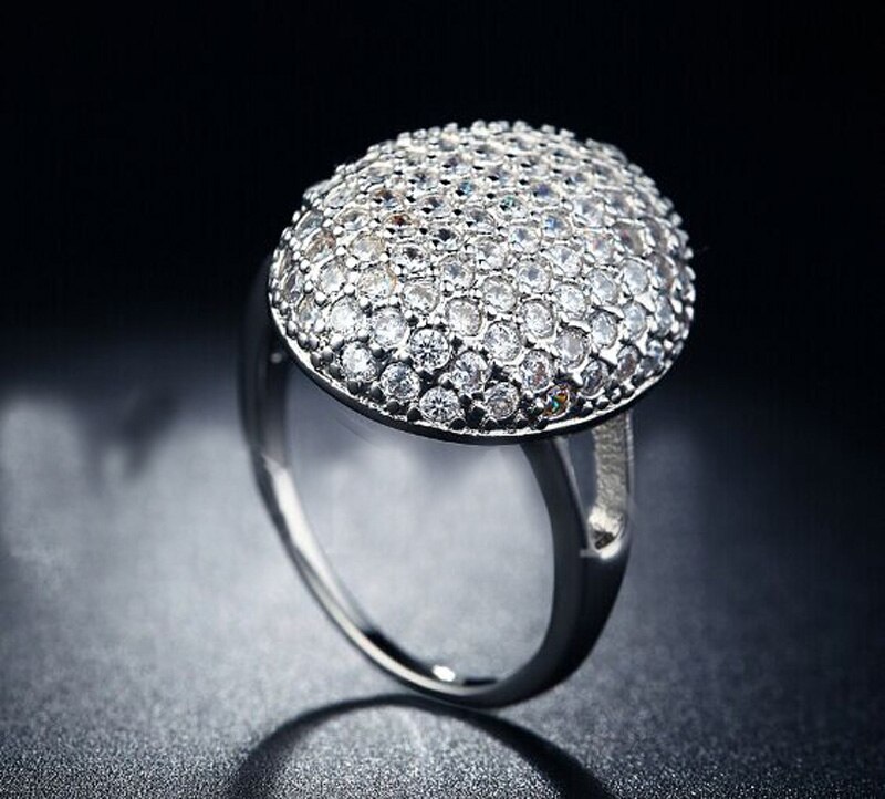 YaYI Monili Delle Donne di Modo Anello Bianco CZ di colore Argento Anelli di Fidanzamento Anelli di Nozze Anelli di Partito Regalo