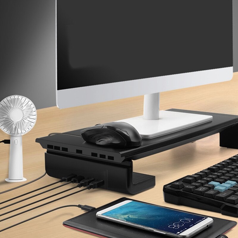 Desktop Monitor Stand Computer Raised Frame Folding Desktop Raised Frame Portable Charging Storage Stand For Computer