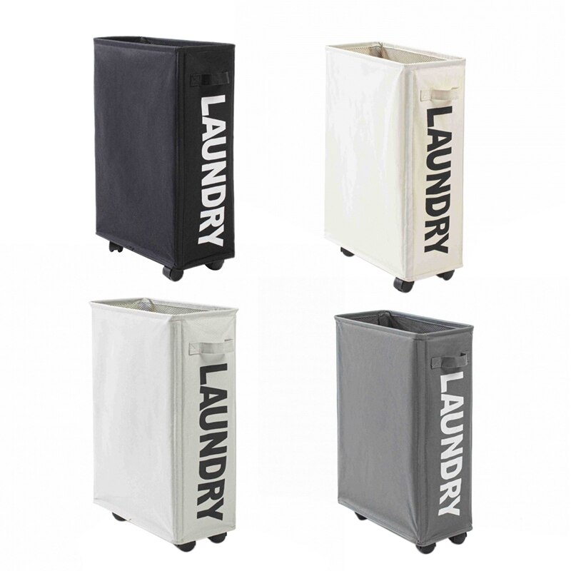 Oxford Laundry Basket With Wheels Multi-Functional Corner Slim Laundry Hamper Dirty Clothes Storage Basket Organizer