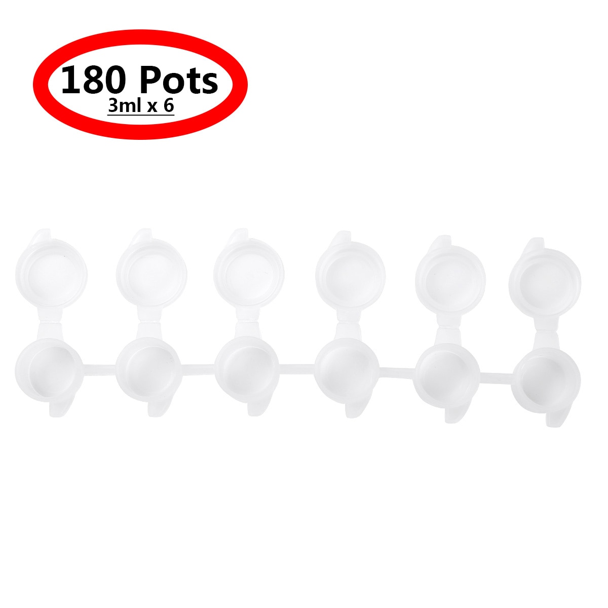 Pot de peinture vide transparent, 180 Pots, 30 bandes, Mini Pots de peinture, bandes, artisanat, aquarelle, dessin, Palette en plastique, conteneur de rangement: Default Title