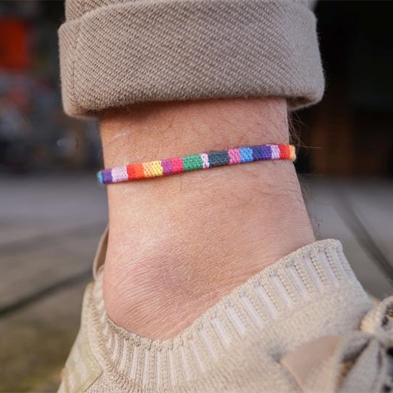Biosexual biosexual biosexual biosexual feito à mão boho pé jóias presentes orgulho tornozeleira para homens