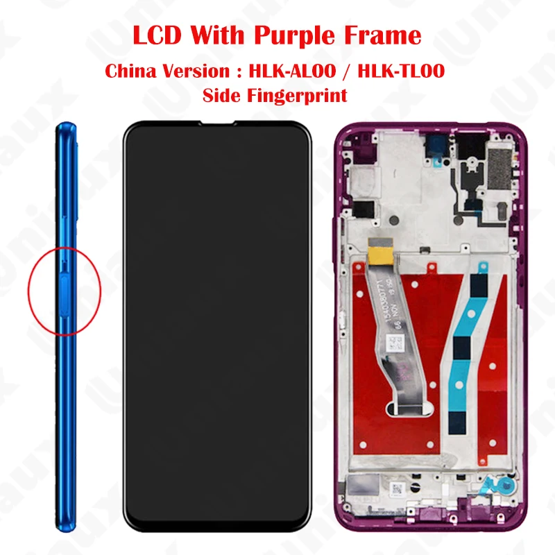6.59 tuuman huawei honor 9x pro lcd-näyttö kosketusnäyttö digitizer kokoonpano varaosat honor 9x näyttö: Intian punainen