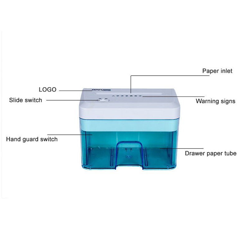 Mini trituradora de papel eléctrica, 2x10mm, tira trituradora de archivos, oficina, hogar, 2.1L, máquina trituradora de papel eléctrica, 110V-220v, en
