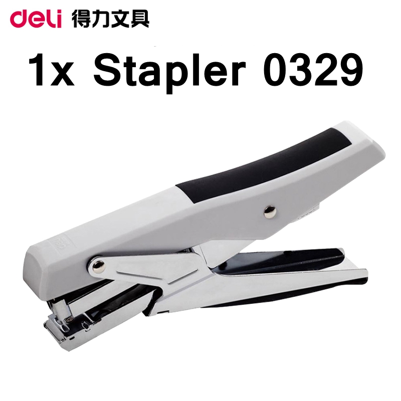 [ReadStar]Deli 0329 manual stapler plier style efforts saving paper capacity 20 pieces 80g hand paper binding machine