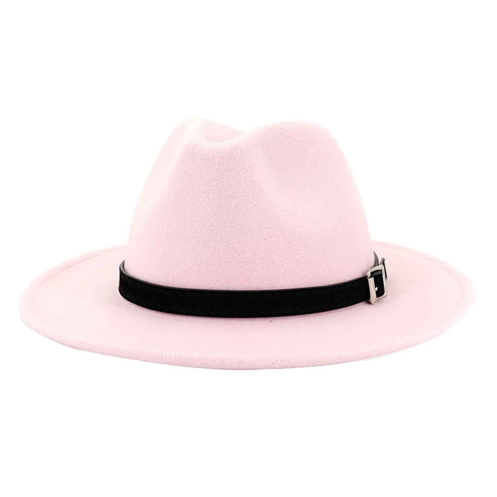 Verstelbare Vintage Hoed Mannen Vrouwen Brede Hoed Met Riem Gesp Outbacks Hoeden Katoen Sombrero Hombre Czapka Touca Cappello Kapelusz: Pink 