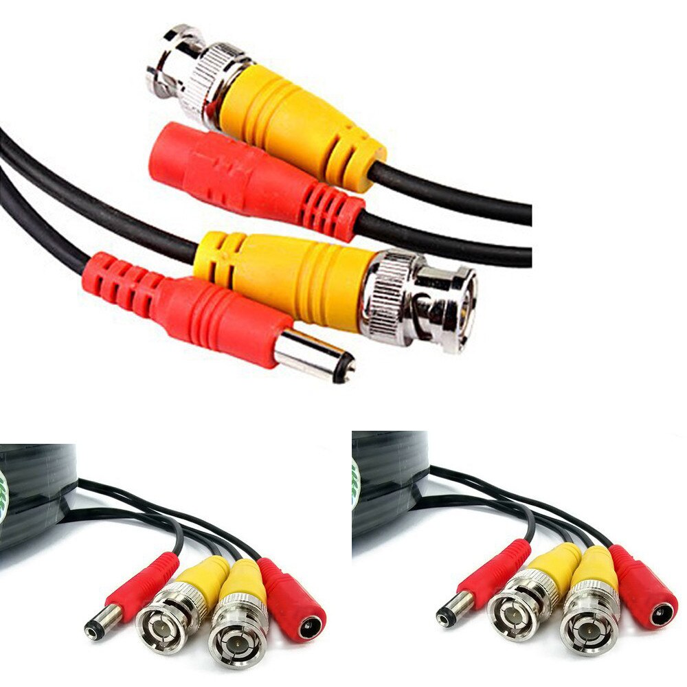 Cable de alimentación de vídeo Siamés HKIXDISTE de 65 pies (20 m) BNC para cámara de vigilancia CCTV, accesorios, Kit DVR