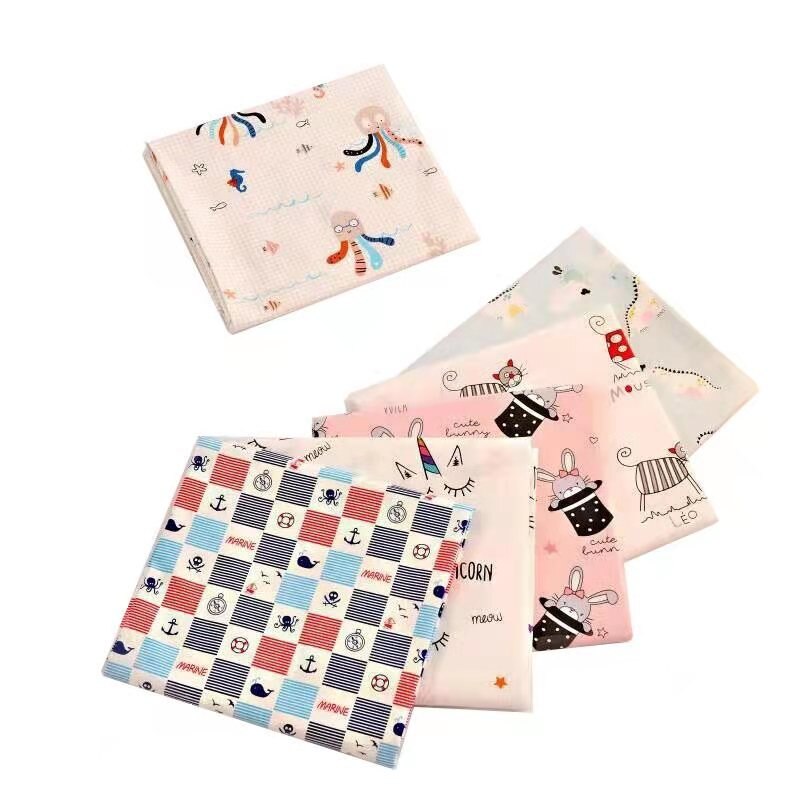 100% tecido de algodão dos desenhos animados algodão retalhos pano diy costura estofando quartos de gordura material para o bebê & criança 6 peças: 25x25cm / 4