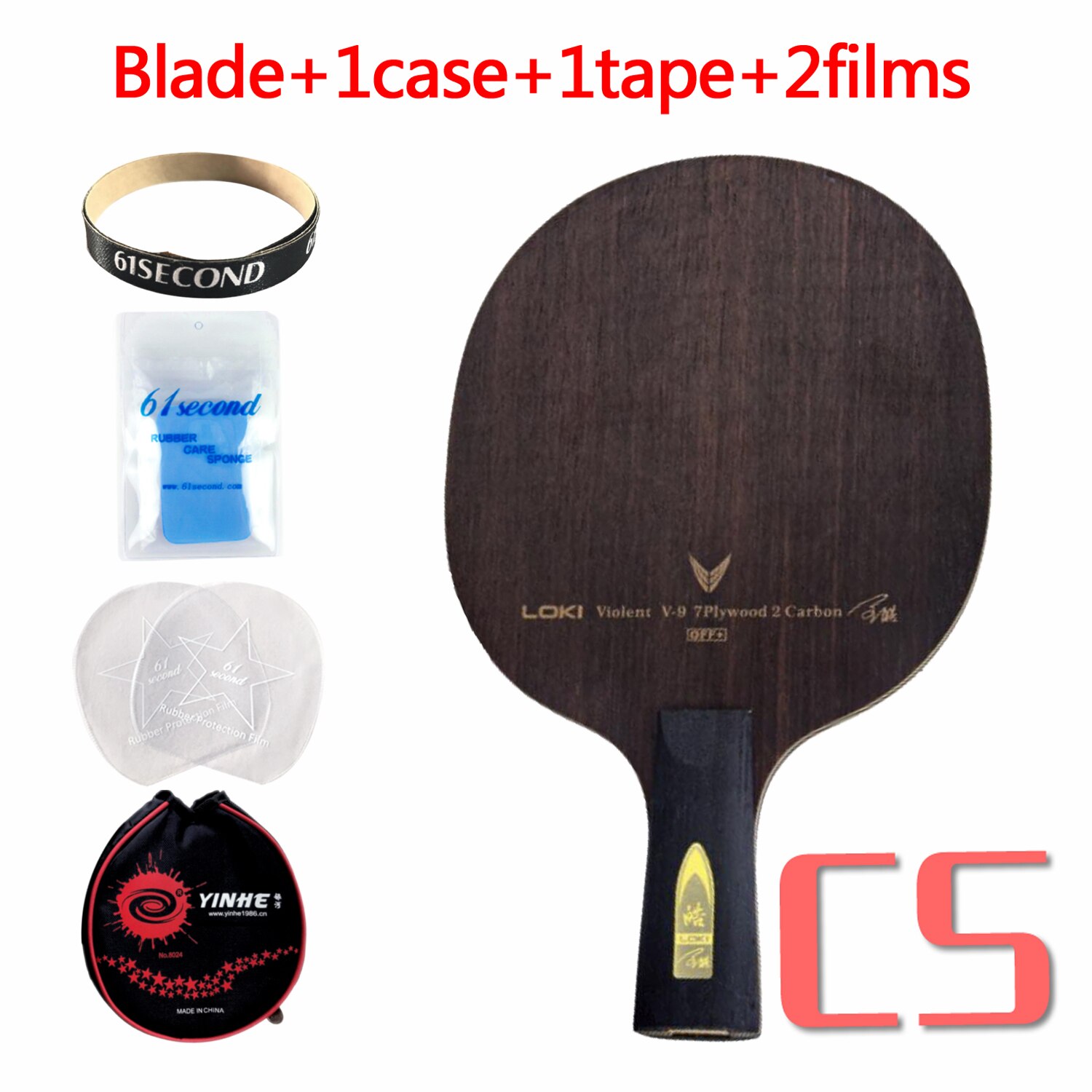 LOKI Violent 9 V9 Table Tennis Blade Racket (7+2 Ebony Carbon) Original LOKI WANG HAO V-9 Ping Pong Bat Paddle: CS with YBM case