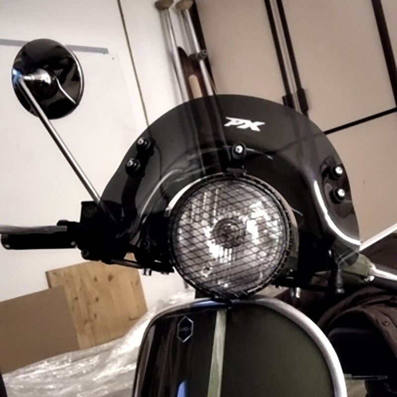 Moflyeer universal retro gitter stål skjold motorcykel forlygte mesh gitter lampeskærm motorcykel forlygte låg dæksel