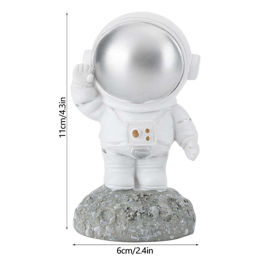 Skrivebord tilbehør skoleartikler harpiks astronaut statue ydre rum legetøj rummand desktop dekorationer kontor ornamenter kontor