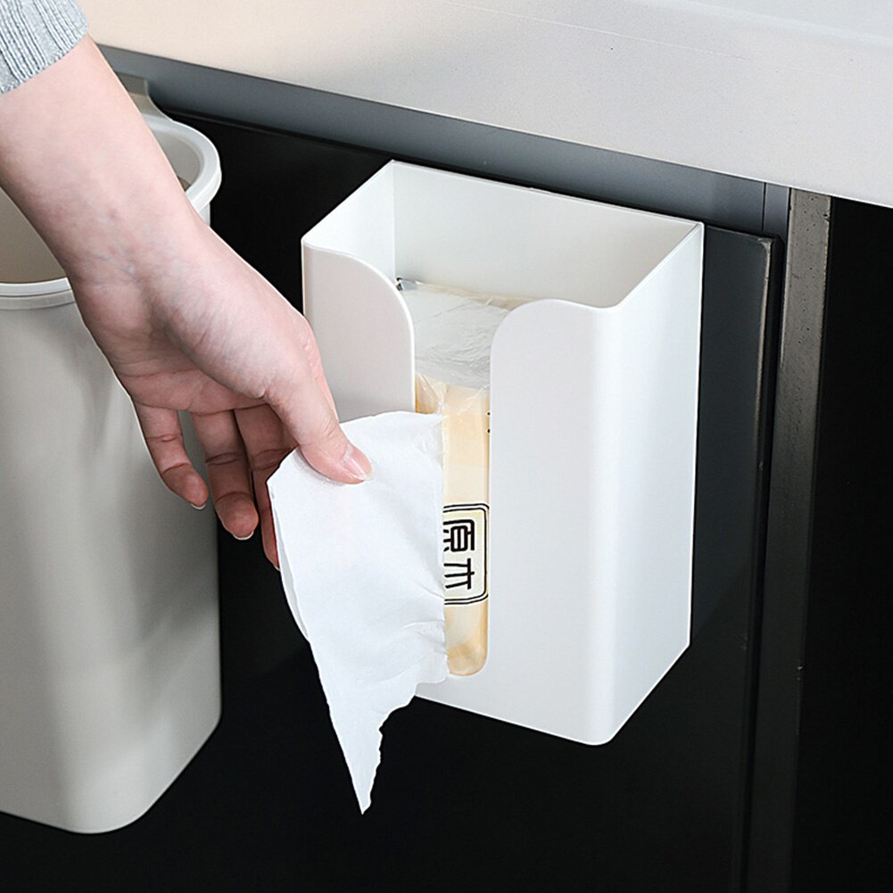 Wall Hanging Tissue Box Under Cabinet Paper Holder Kitchen Napkin Storage Rack Punch-Free Tissue Racks Toilet Paper Dispenser
