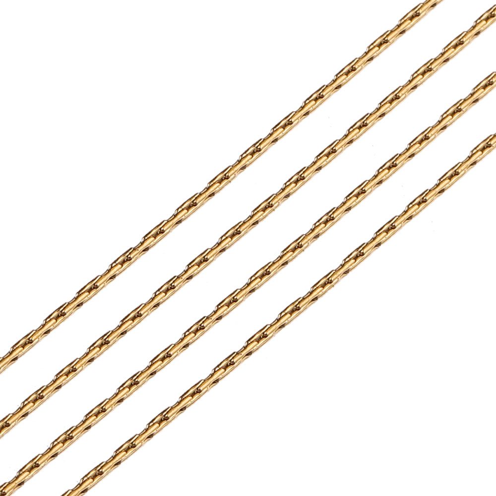 Cable pequeño de acero inoxidable para fabricación de joyas, cadena de cuerda dorada de 0,5mm, suministros para collar y pendientes, , 2m/lote