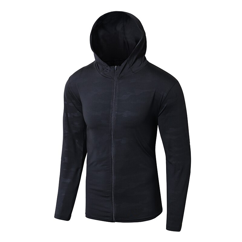 Autunno e inverno degli uomini di sport in esecuzione fitness abbigliamento maglione di formazione rapida asciugatura del sudore-assorbente casual felpa con cappuccio bianco giacca