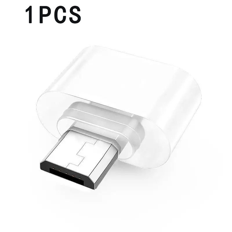 1/5PCS Micro Male To USB-A 2.0 Female Mini OTG Data Connector Converter Cable Adapter For Tablet PC Android Mobile Phone Plug: WHITE