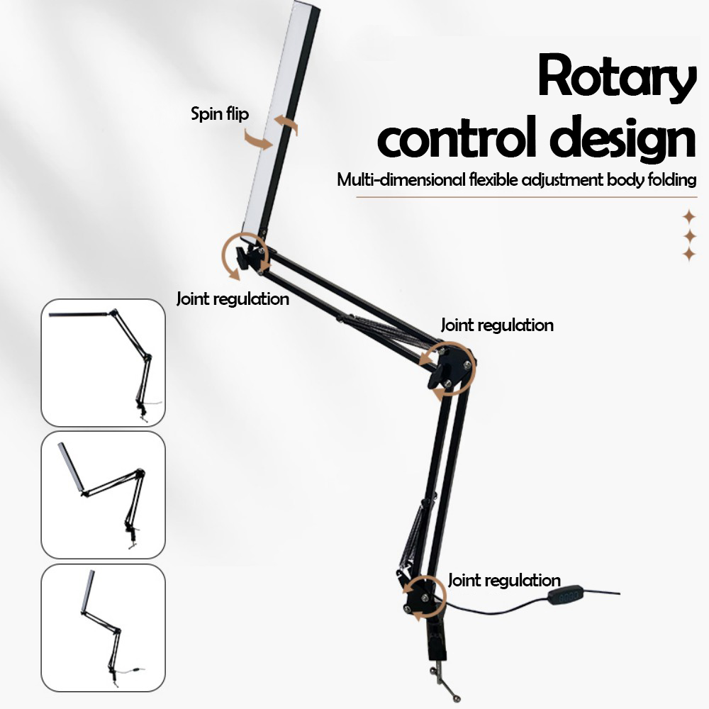 Lampada da scrivania a LED pieghevole in metallo per la casa Lampada da scrivania regolabile con protezione per gli occhi a 3 colori per computer da lavoro da lettura in soggiorno