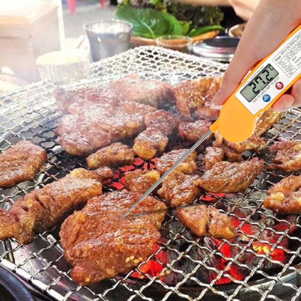 Bbq termometer verktøy folding magnetisk digitalt kjøkken bbq matte kjøtt termometer grille kokeverktøy kjøkken verktøy tilbehør