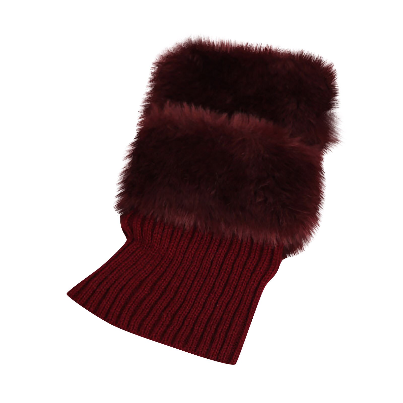 Frauen Mädchen Winter Verdicken Plüsch Stiefel Manschette Rippen Gestrickte Kurze Beinlinge Einfarbig Häkeln Gamaschen Deckel Socken 2 Paare: rot