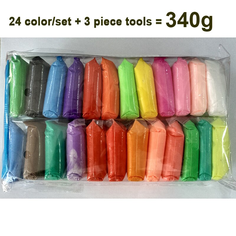 12/24/36 Color Light Clay With 3 Tools Air Dry Light Colorful Clay DIY Handmade Educational Play Dough Toy: 24 color