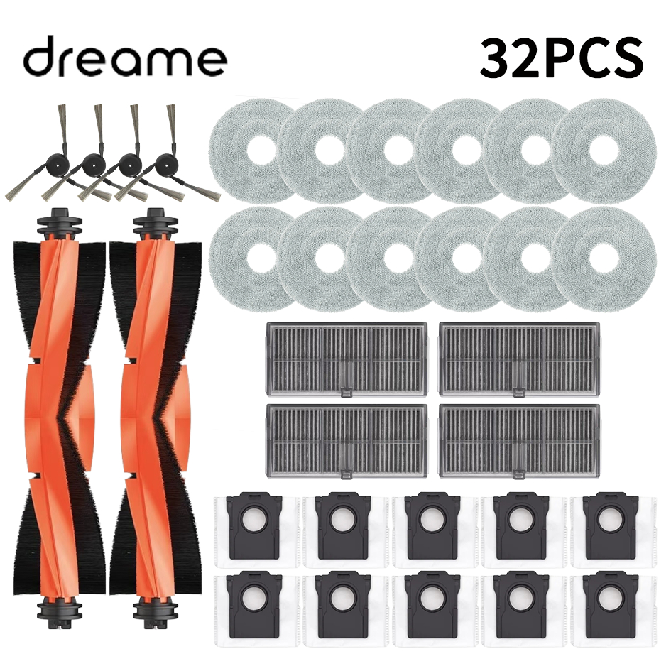 Dreame L40 ultra / X40 Ultra Robot Vacuum Accessories Dust Bags Mop Main Side Brushes Cloths HEPA Filters Spare Parts: grey
