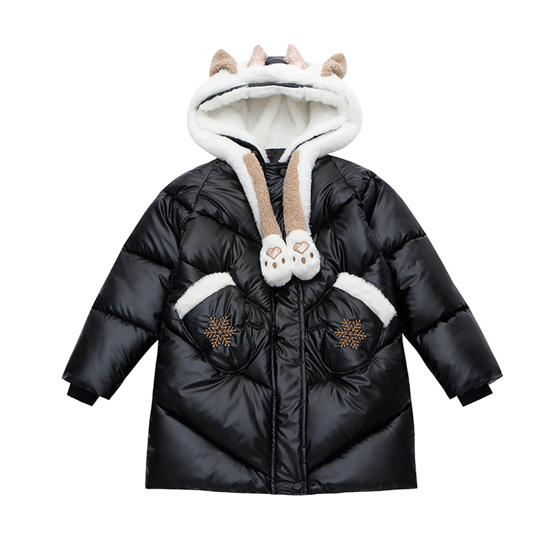 Chaqueta acolchada de algodón con dibujos animados para niñas, abrigo pesado de para adolescentes, prendas de vestir con capucha, 5, 6, 7, 8, 9, 10, 11, 12 Y 13 años, Invierno