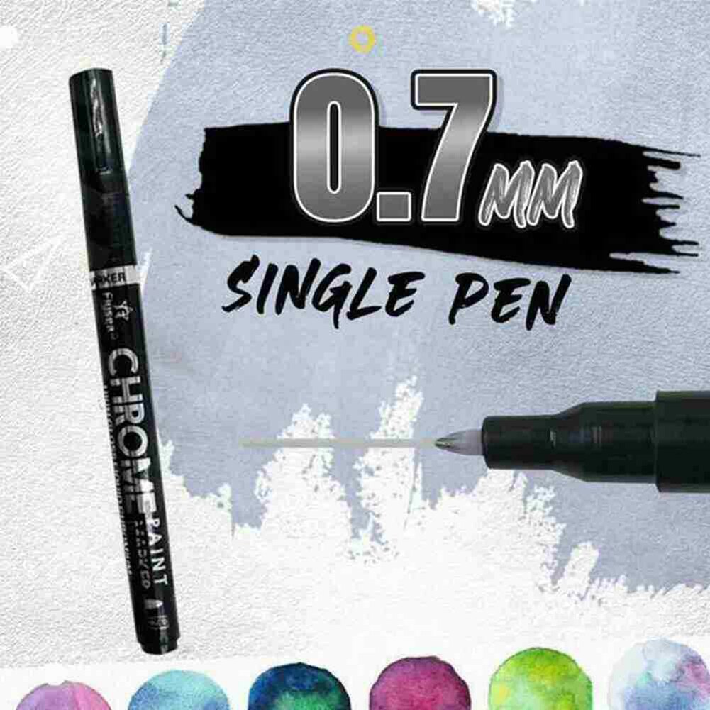 Spiegel Marker Zilver Marker Vloeibare Pen Art Vloeibare Spiegel Diy Hars Verf Spiegel Chroom Metallic Ambachten Pen Accessoires: 0.7mm