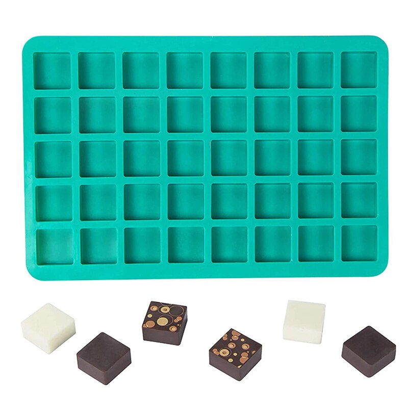 40 hulrums firkantede silikoneforme til karamel hårdt slik trøffel chokolade keto fedt bomber gummy jello peanut butter fudge