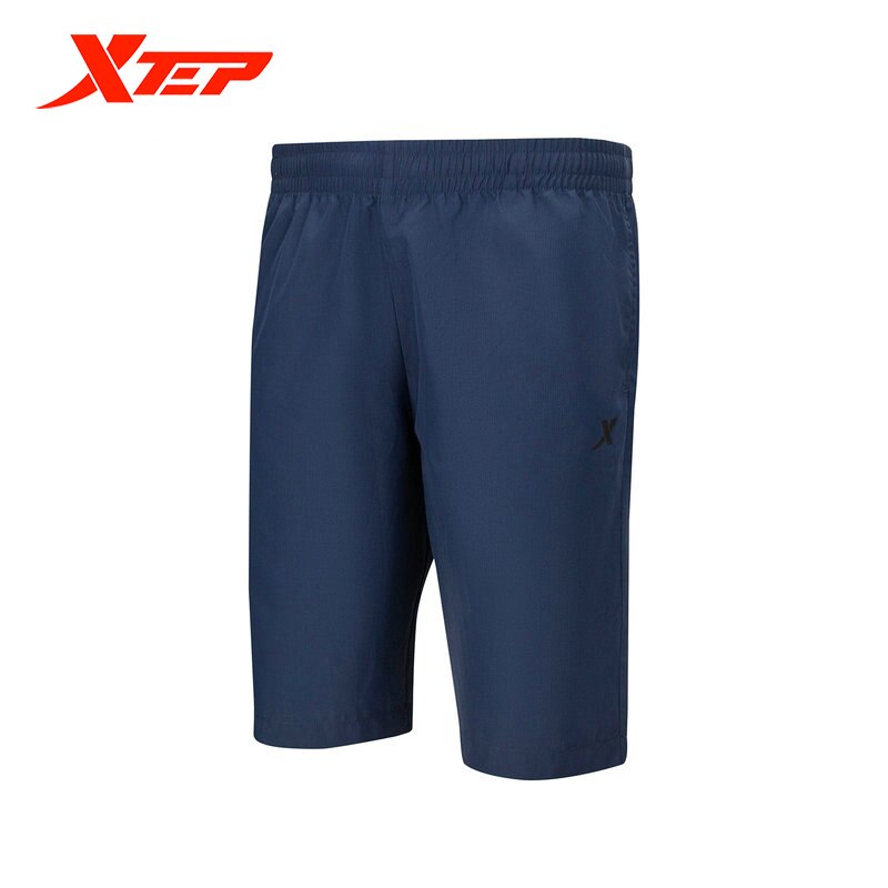 Xtep Men's Spring Sports Shorts Men's Running Shorts Woven Breathable Pants Men's Washed Quick-drying Shorts 879229670088: dark blue / S