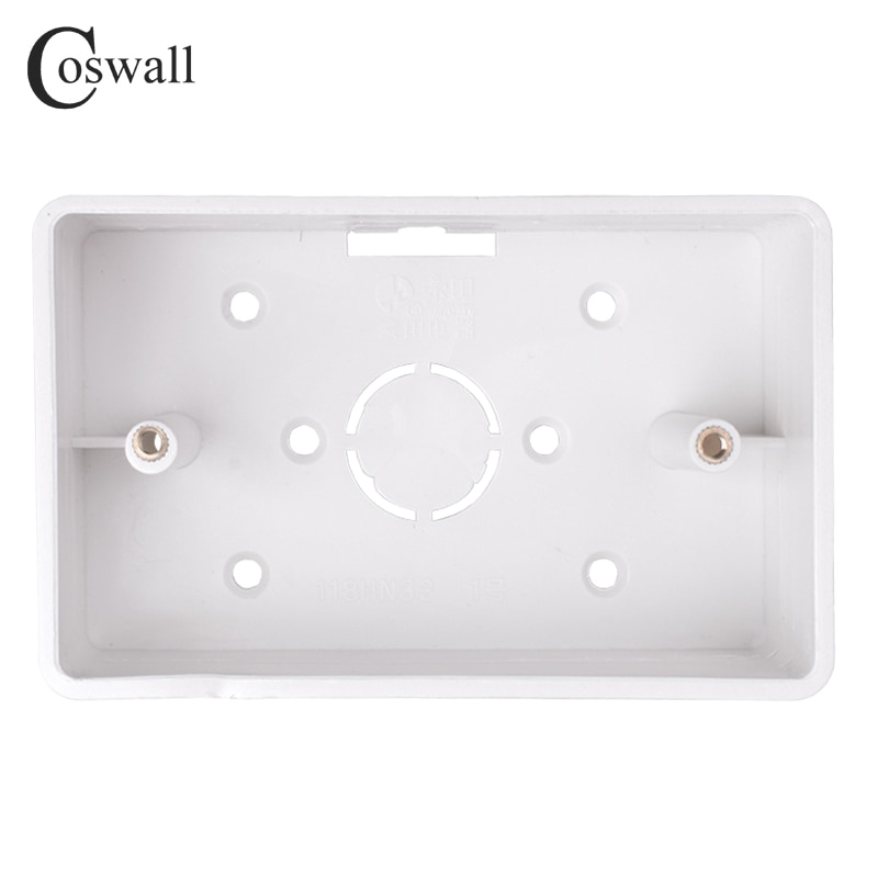 Coswall Externe Montage Doos 117mm * 72mm * 33mm voor 118*72mm Standaard Schakelaar en socket Gelden Voor Elke Positie van Muur Oppervlak