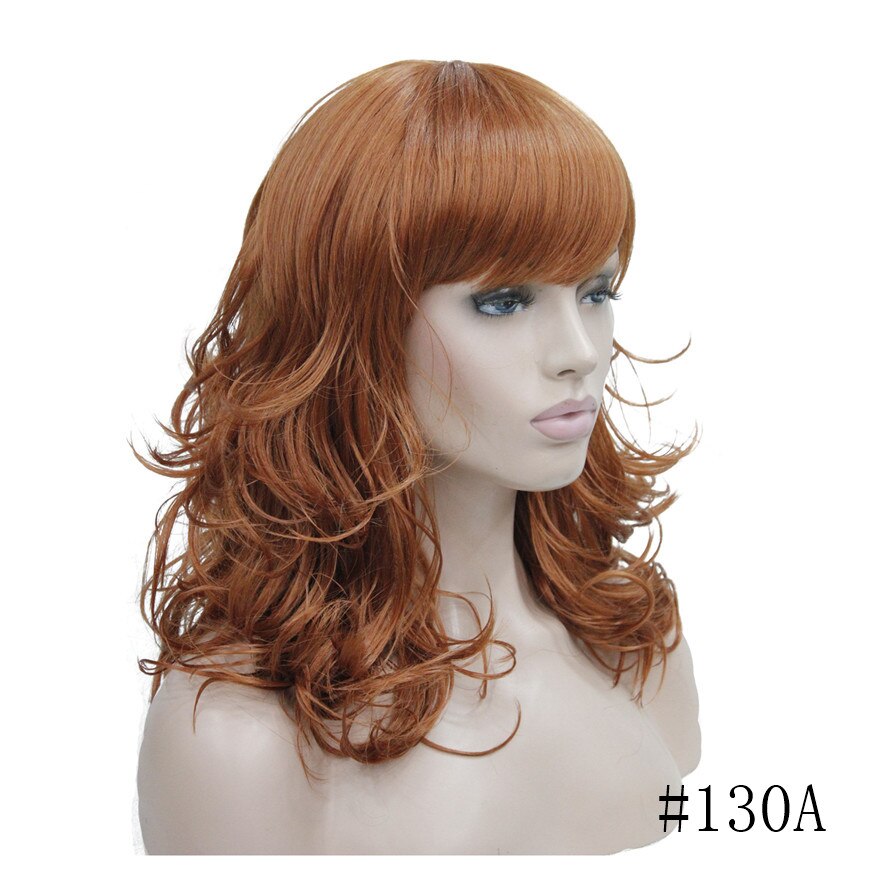 StrongBeauty Women's Wig Bob Long Wavy Layered Hair Black/Auburn Synthetic Full Wig 8 Color: 130A