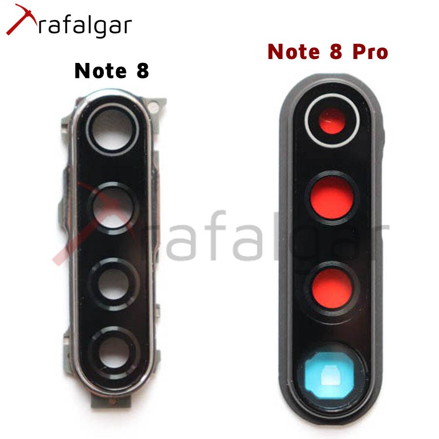 Voor xiaomi redmi note 8 pro cameralens + achtercamera ondersteuningsframe voor redmi note 8 camera glazen lens + achtercamera frame vervangen