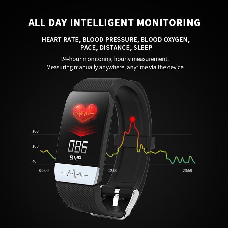 DTNO.I Smartwatch T1s - Body Temp EKG PPG - Heart Rate Monitor - Fitness Tracker for iOS Android