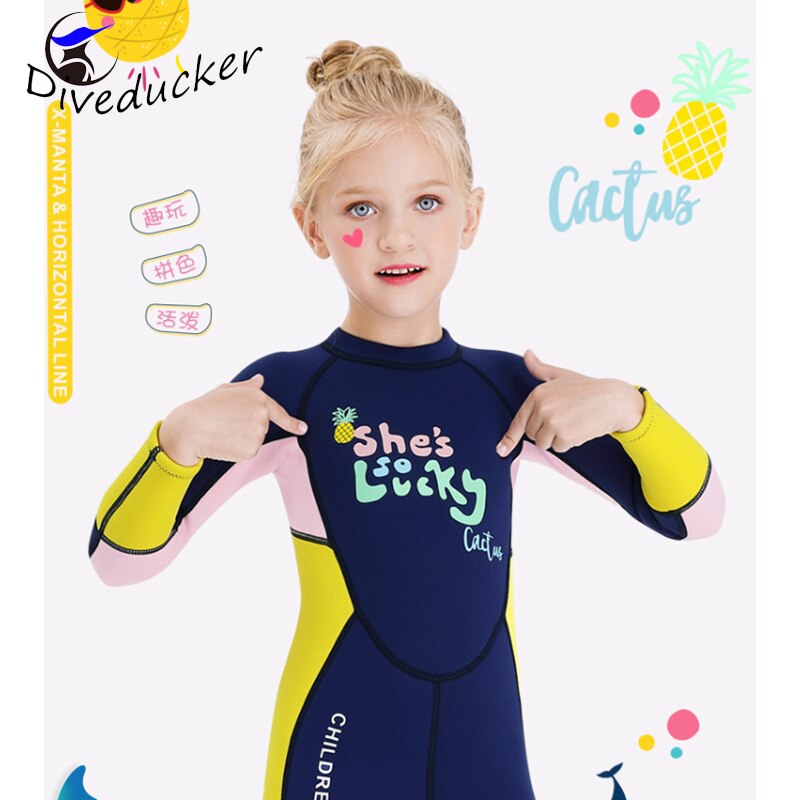 2.5mm neopreen wetsuits kinderzwemkleding duikpakken lange mouwen meisjes surfen kinderen rashguards snorkel eendelig snorkelen