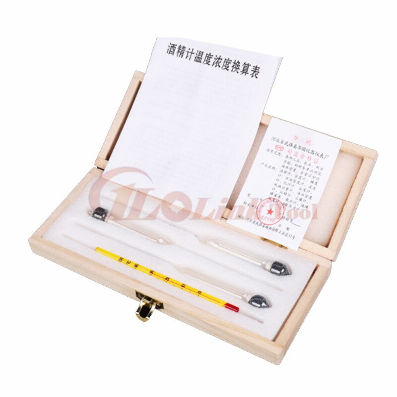 3 Stks/set 0-100% Alcoholometers Tester Professionele Concentratie Meter Hydrometer Met Thermometer 2 Stijlen