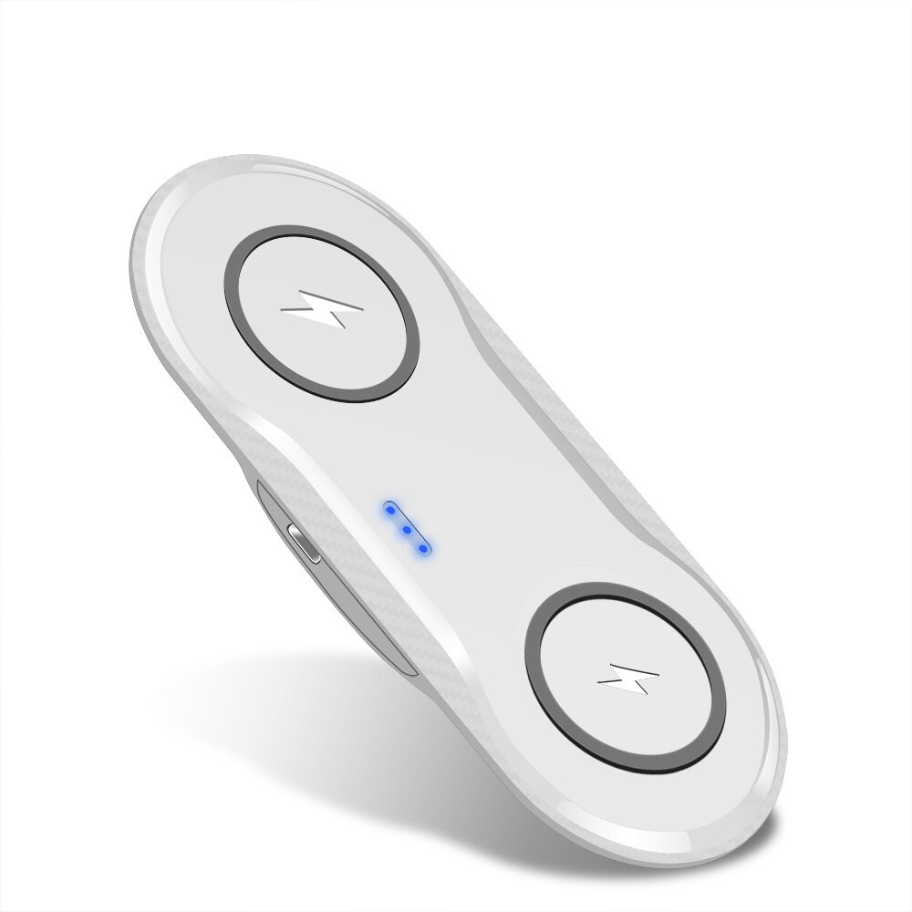 20w 2 in 1 hurtig trådløs ladestation til samsung  s20 s10 10w dual qi opladerpude til apple iphone 11 xs xr 8 x airpods pro: Hvid